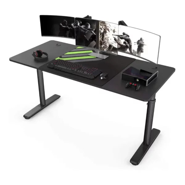 sturdy black height adjustable desk gaming