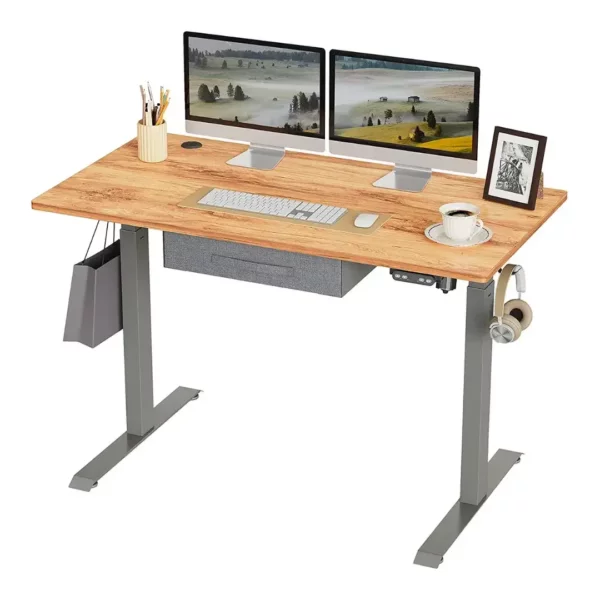 Adjustable Height Standing Desk with Drawers