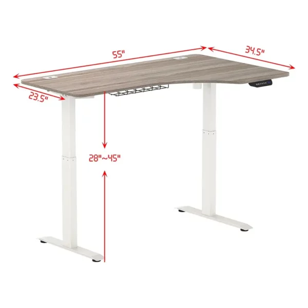 Electric Height Adjustable L-Shaped Standing Desk v2