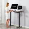 electric height adjustable desk in brown