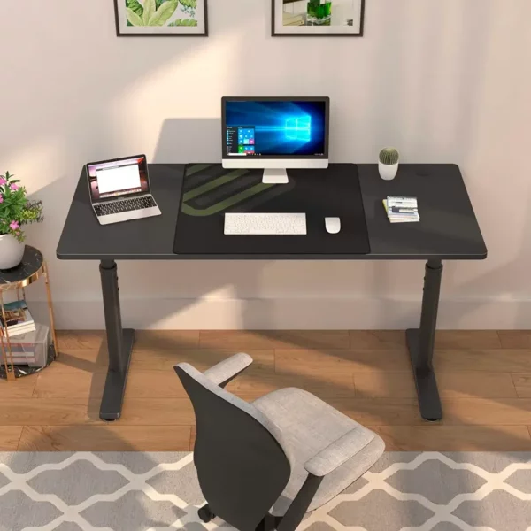 ergonomic black gaming height adjustable desk