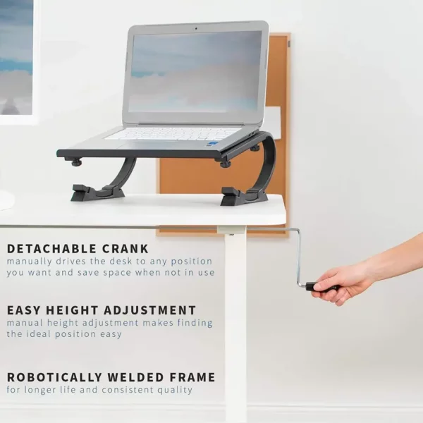 white adjustable desk