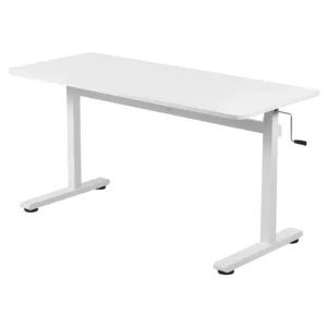 white height adjustable standing desk